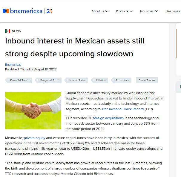 Inbound interest in Mexican assets still strong despite upcoming slowdown